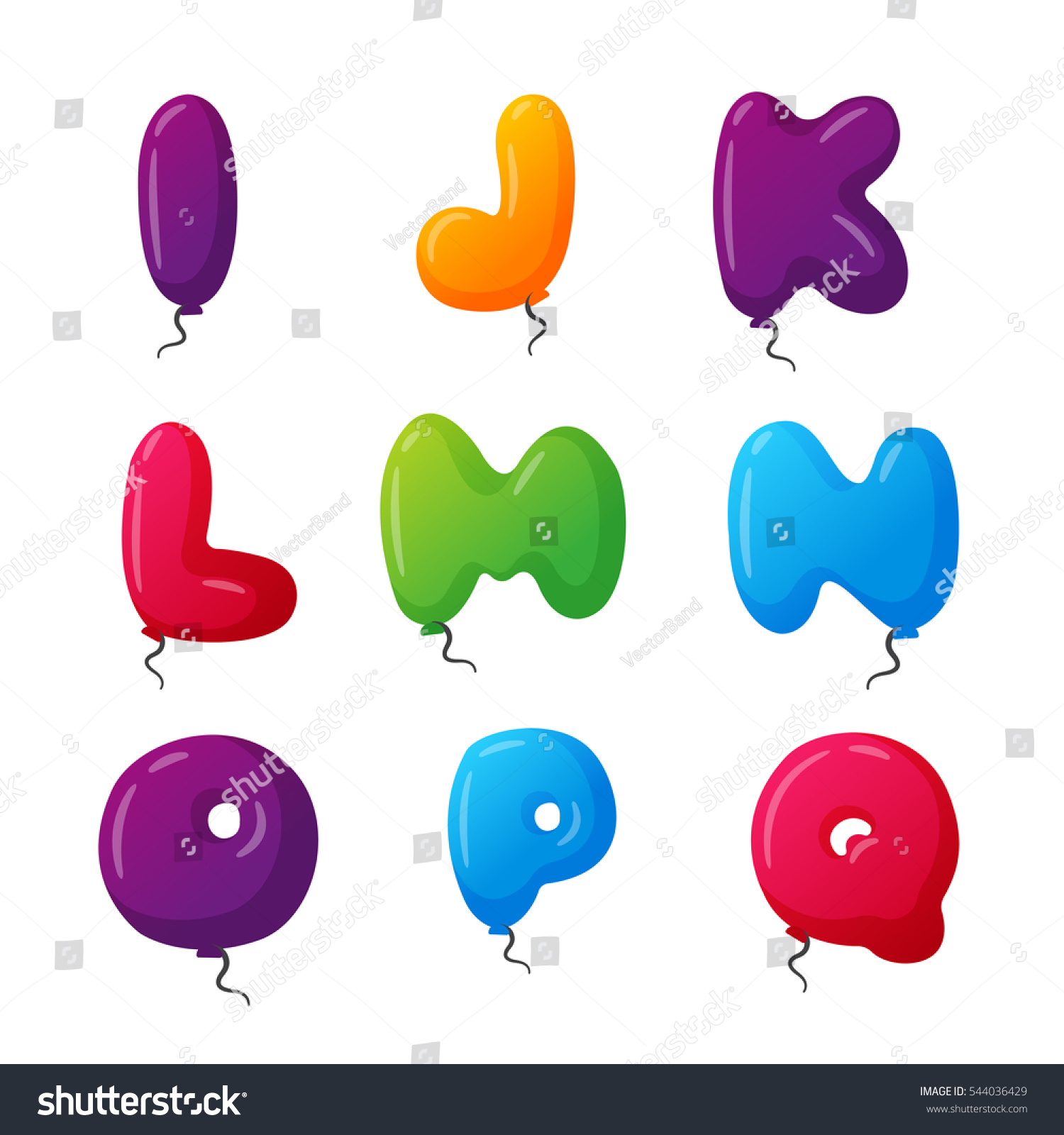 Balloon Alphabet Vector Set Stock Vector Royalty Free 544036429