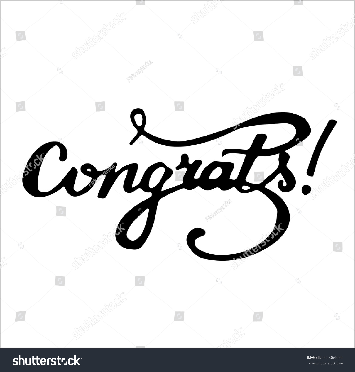 Congratulations Calligraphy Hand Written Text Lettering Stok Vekt R