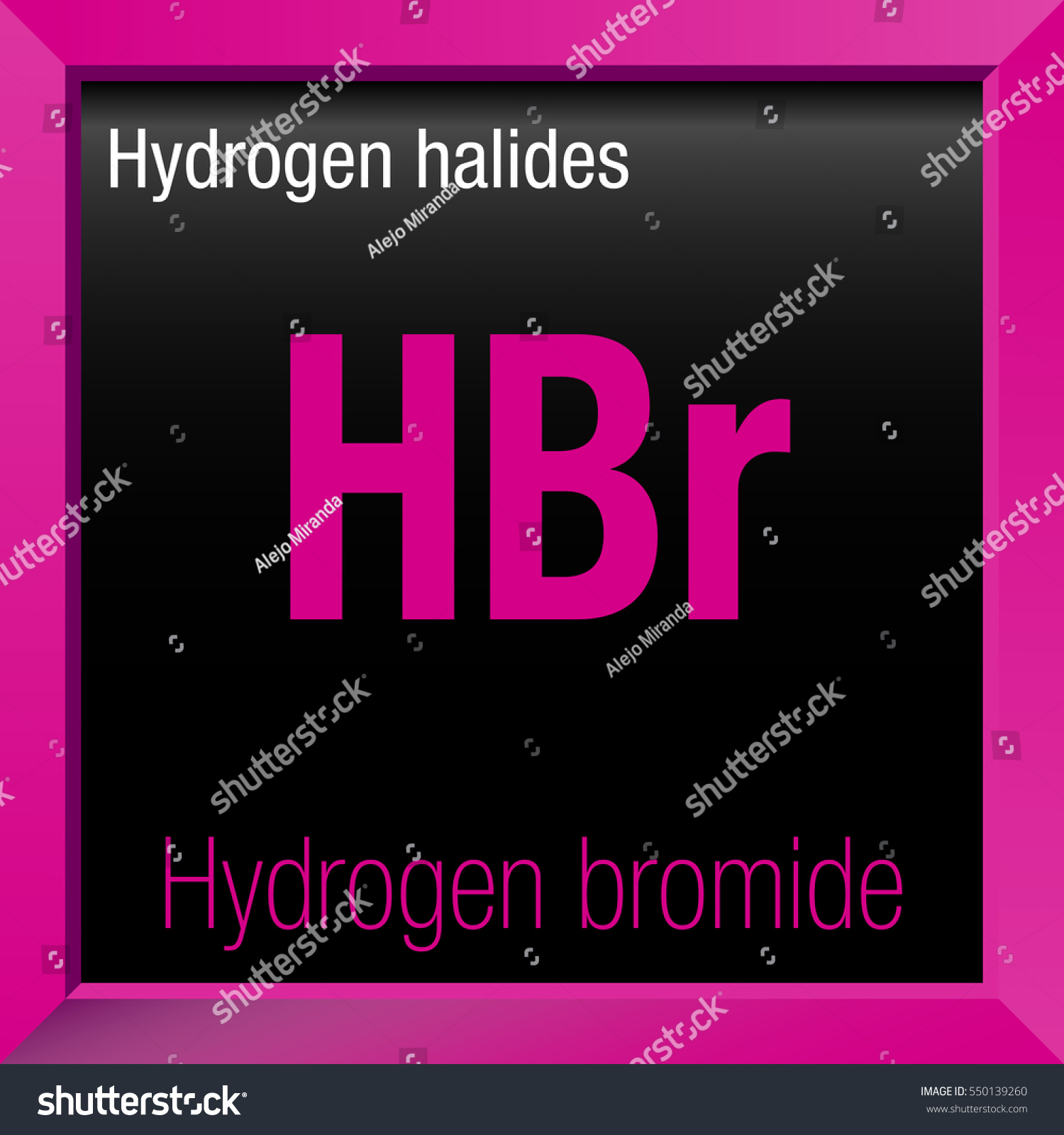 Hydrogen Bromide Chemical Formula Inside Violet Stock Vector Royalty