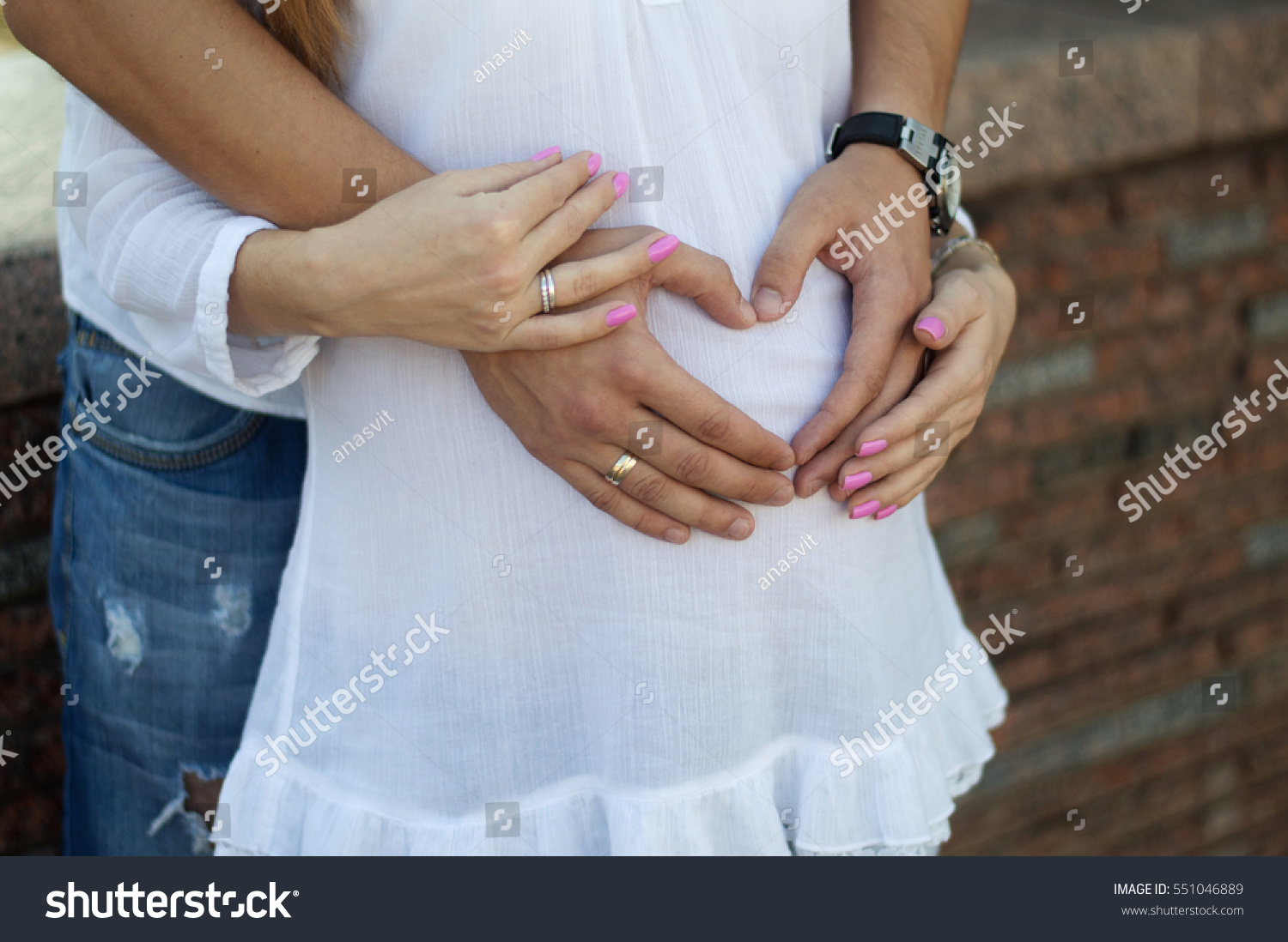 Heart Hands On Pregnant Belly Man Stock Photo Shutterstock