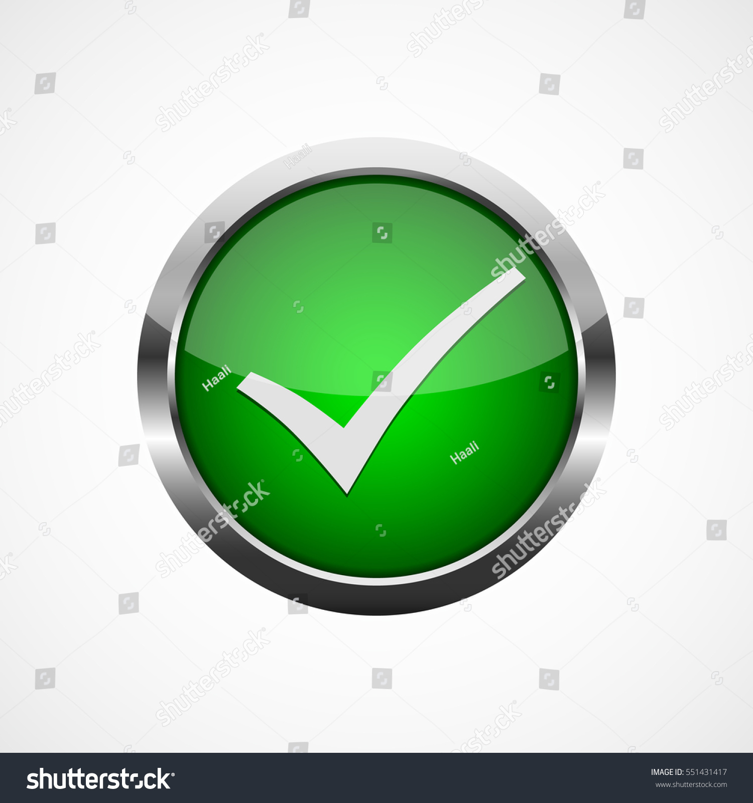 Check Mark Button Vector Illustration Green Stock Vector Royalty Free