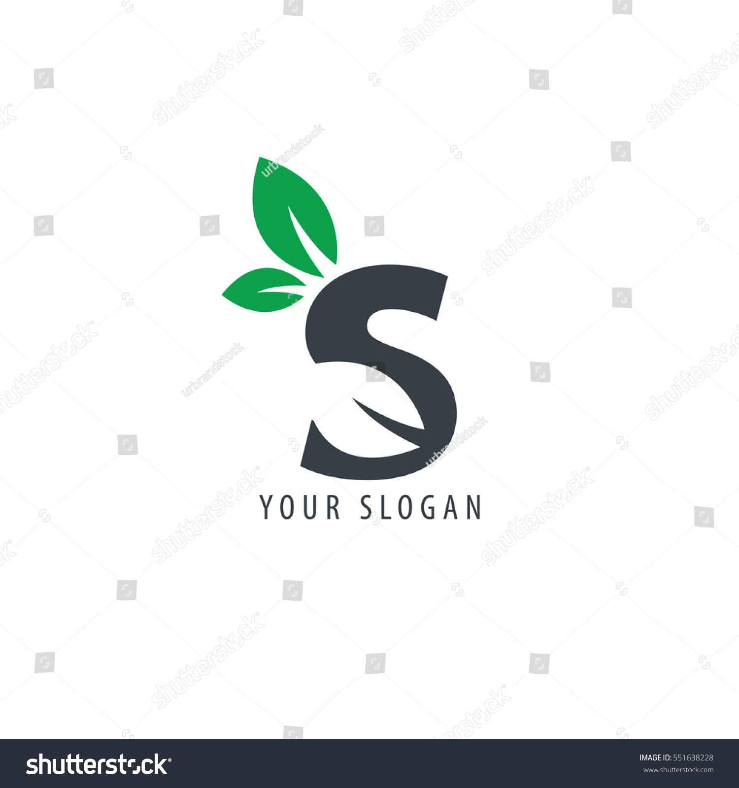 Initial Letter S Leaf Logo Stock Vector Royalty Free 551638228