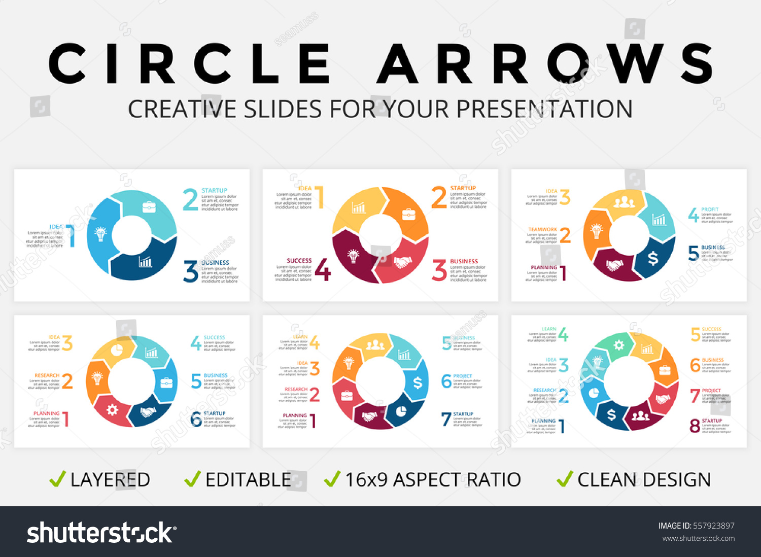 Vector Circle Arrows Infographic Cycle Diagram Stock Vector Royalty