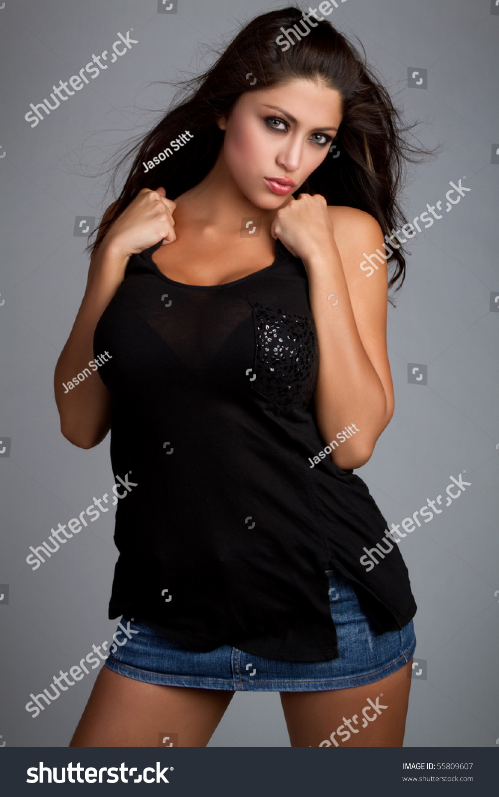 Sexy Latina Woman Wearing Skirt Stock Photo 55809607 Shutterstock