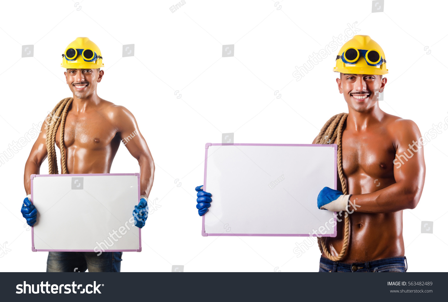 Naked Construction Worker On White Stock Photo Shutterstock