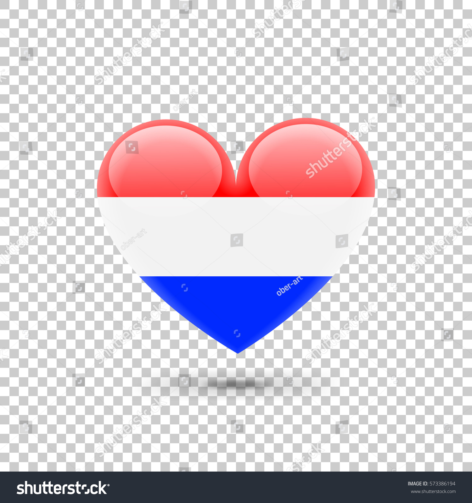 Dutch Flag Heart Icon On Transparent Stock Vector Royalty Free