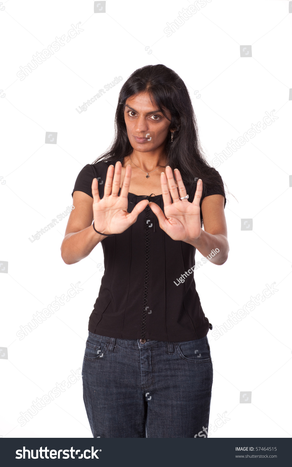 Indian Woman Holding Her Hands Palms Stock Photo Shutterstock