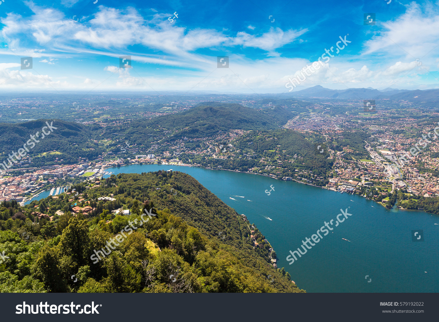 Panoramic Aerial View Lake Como Italy ภาพสตอก 579192022 Shutterstock