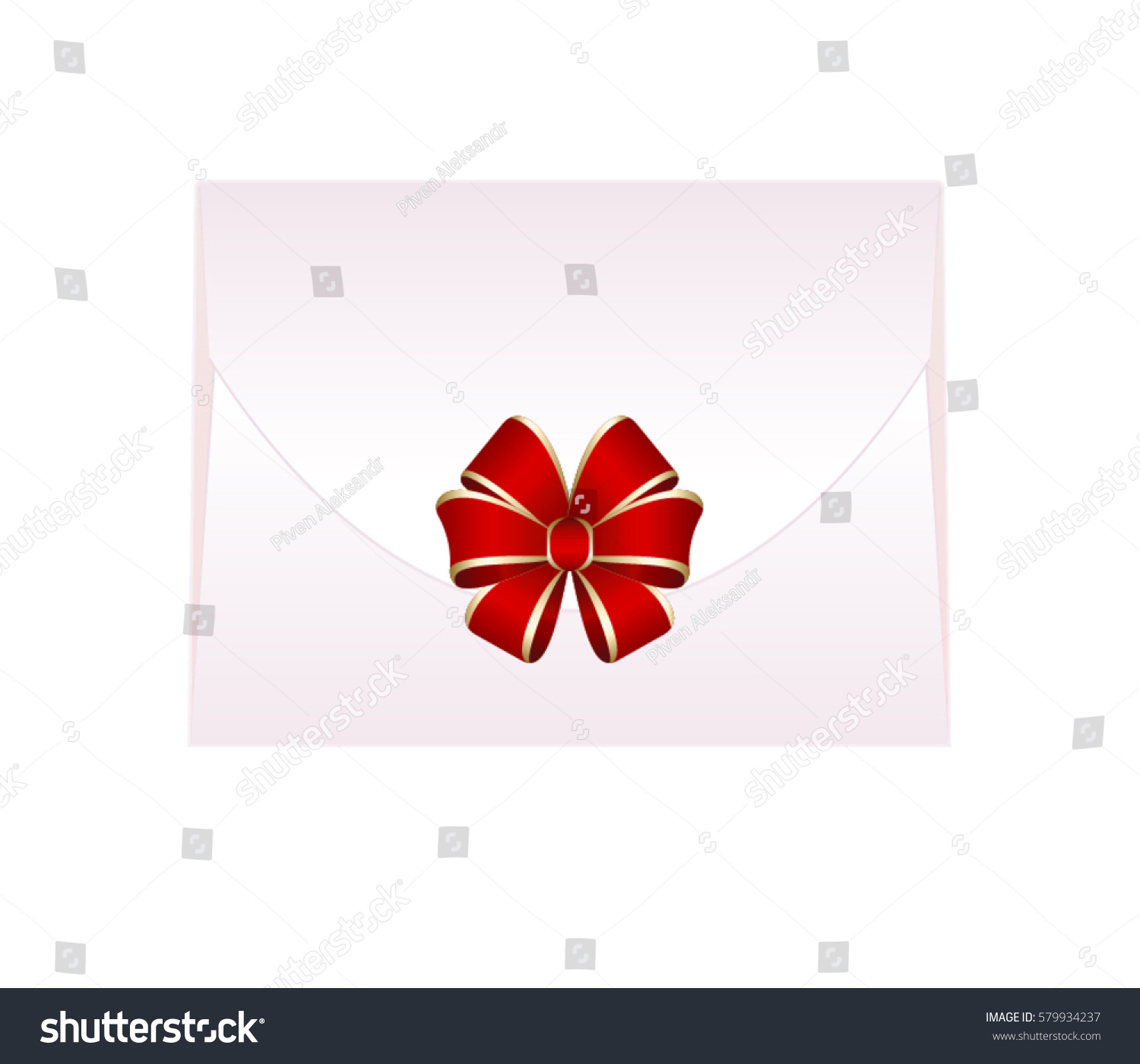 Envelope Shiny Red Satin Bow Illustration Stock Vector Royalty Free