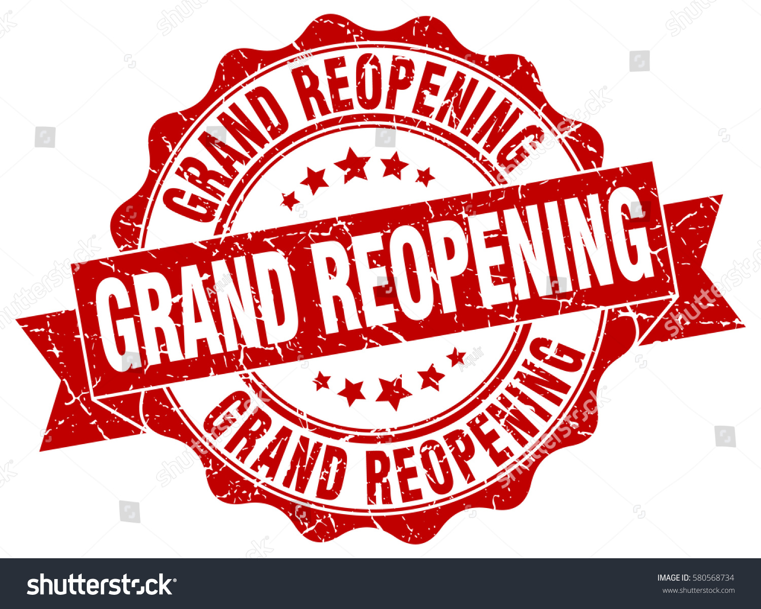 Grand Reopening Stamp Sticker Seal Round Stock Vector Royalty Free