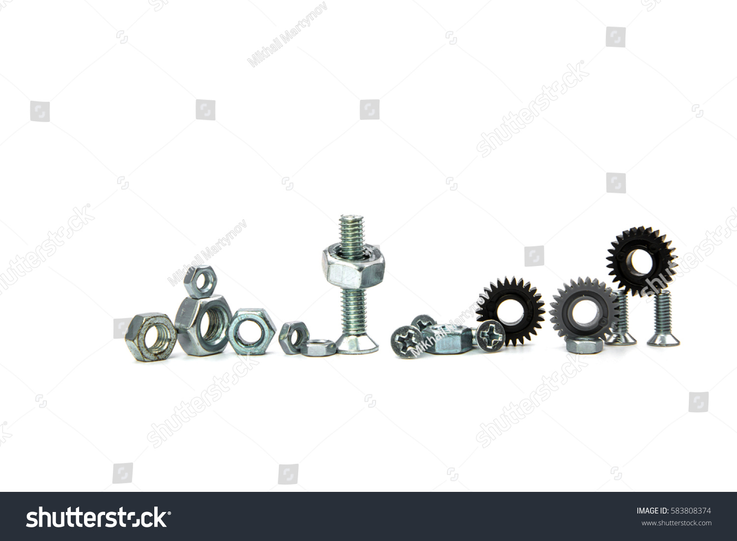 Machine Gear Metal Cogwheels Isolated On Stock Photo