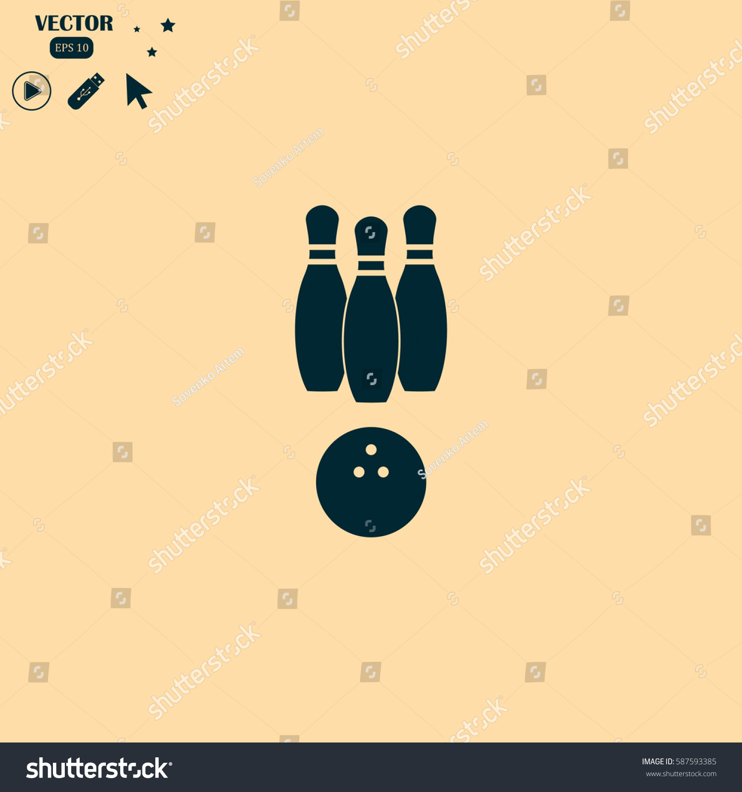 Bowling Pin Icon Stock Vector Royalty Free Shutterstock