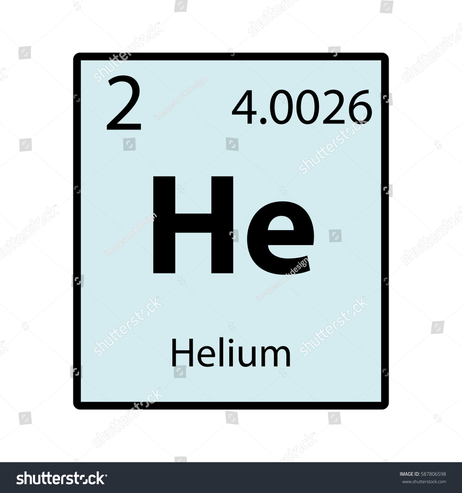 Helium Periodic Table Element Color Icon Stock Vector Royalty Free