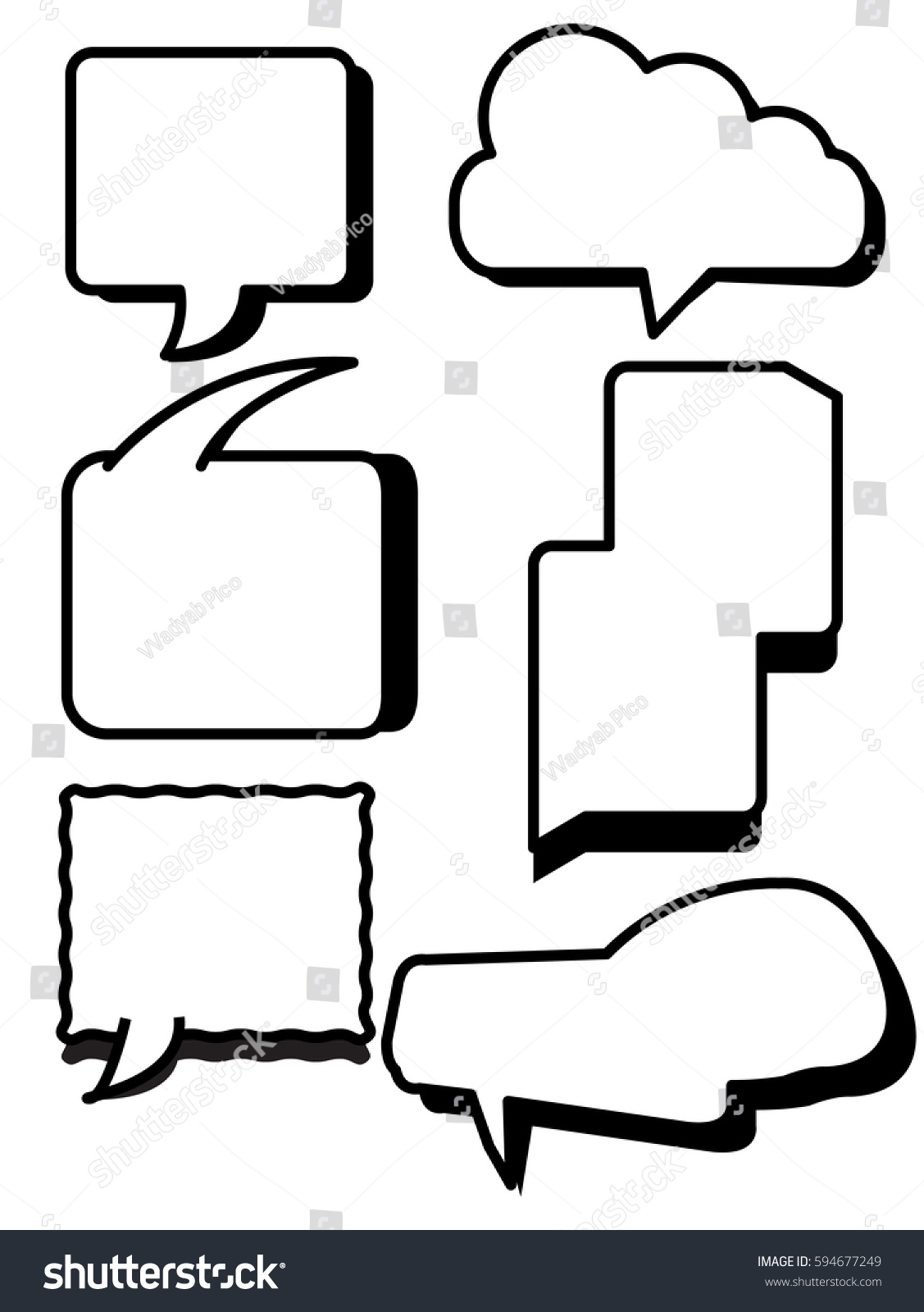 Comic Text Boxes Set Blank Speech 스톡 벡터 로열티 프리 594677249 Shutterstock