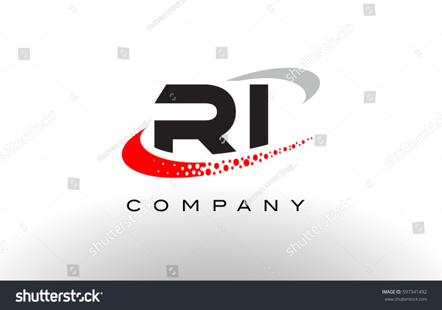 Ri Modern Letter Logo Design Creative Stock Vector Royalty Free