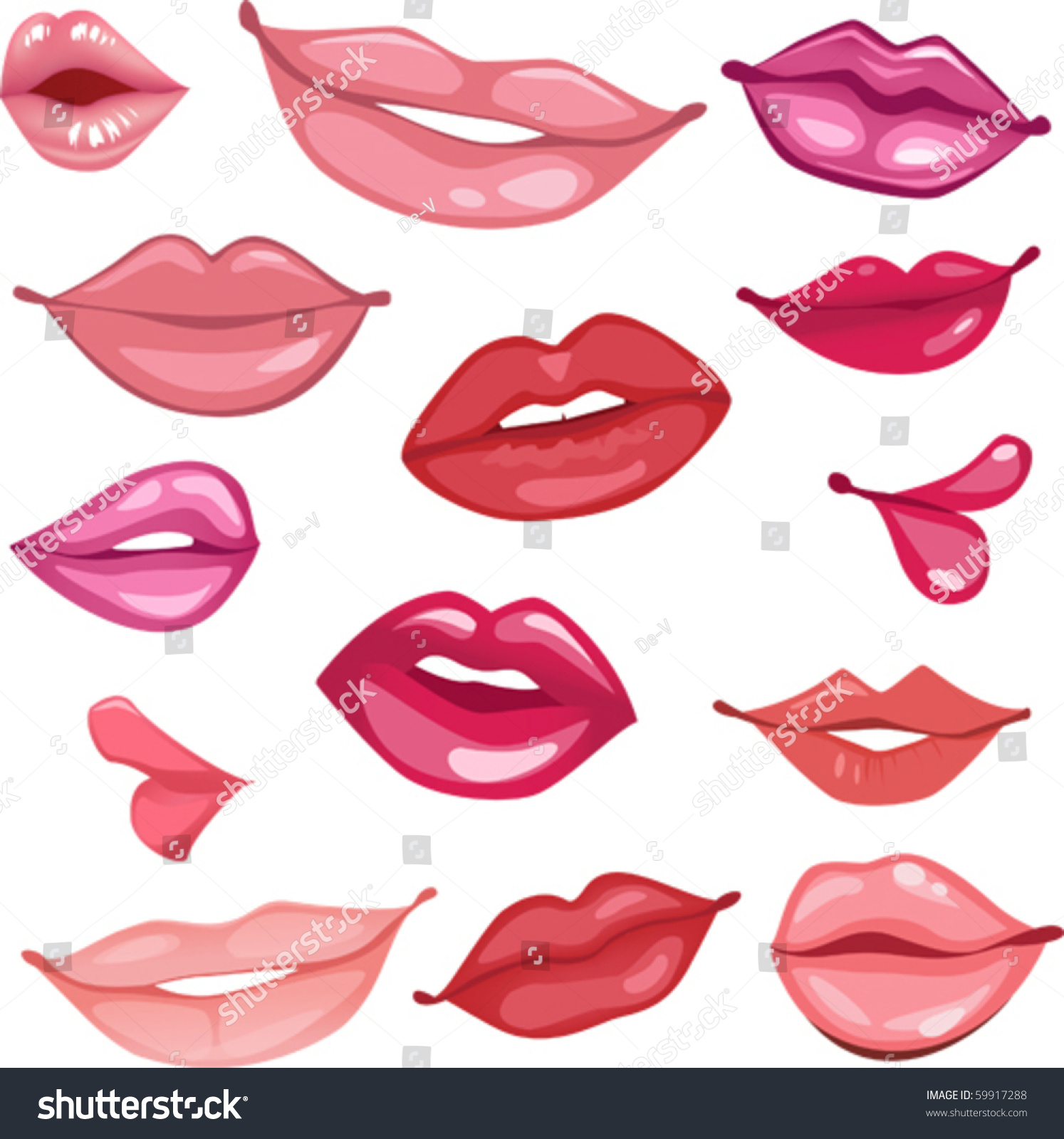 Set Vector Lips Stock Vector Royalty Free Shutterstock