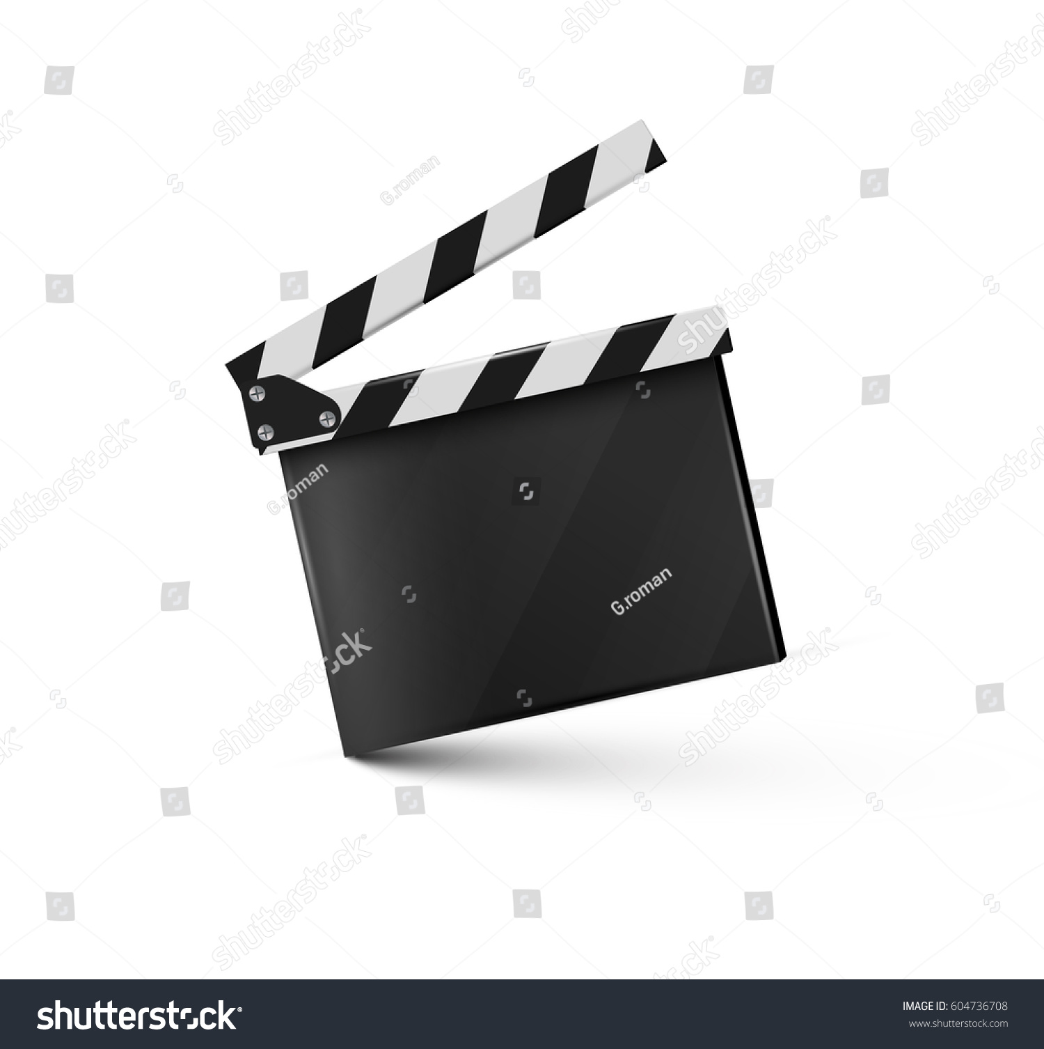 Realistic Clappersinemaboard On White Backgroundfilmtimevector