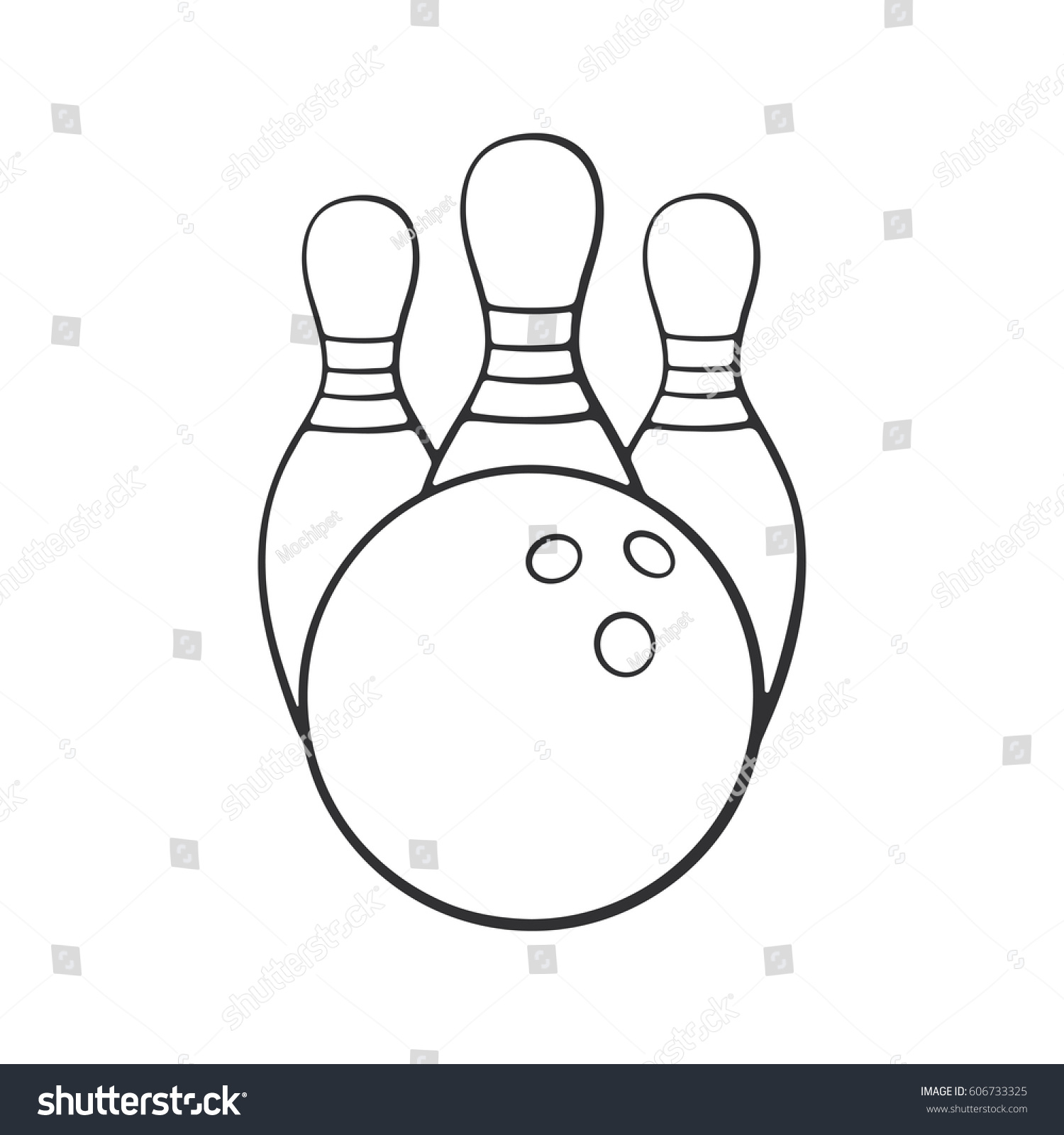 Vector Illustration Hand Drawn Doodle Bowling Stock Vector Royalty