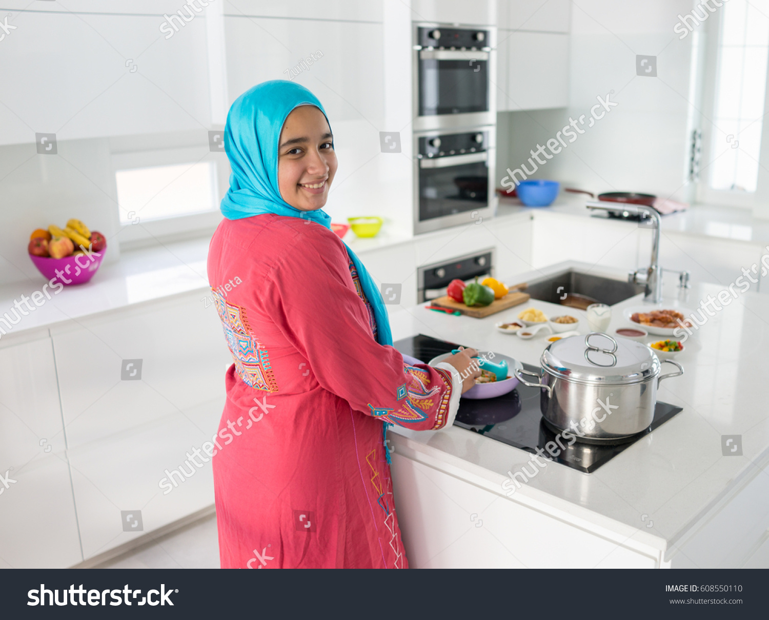 Hot arab woman Hungry Woman Gets Food and