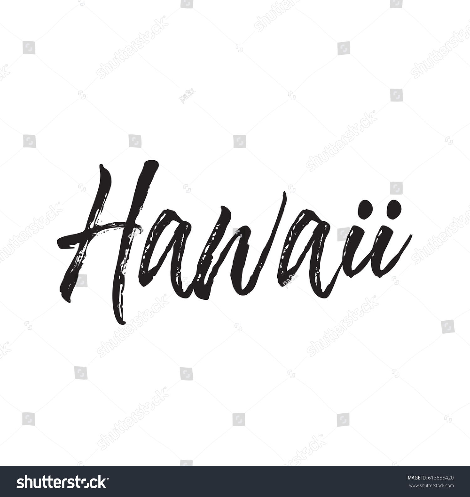 Hawaii Text Design Vector Calligraphy Typography Stock Vector Royalty