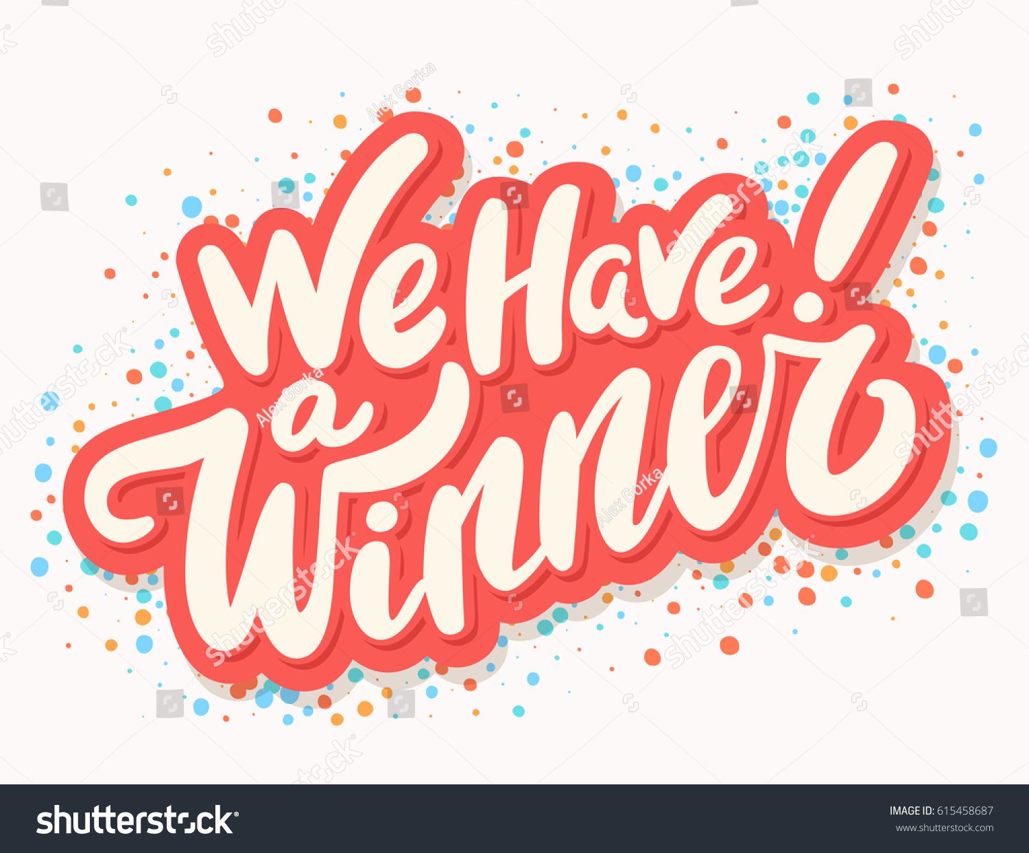 We Have Winner Vector Banner Stock Vector Royalty Free 615458687