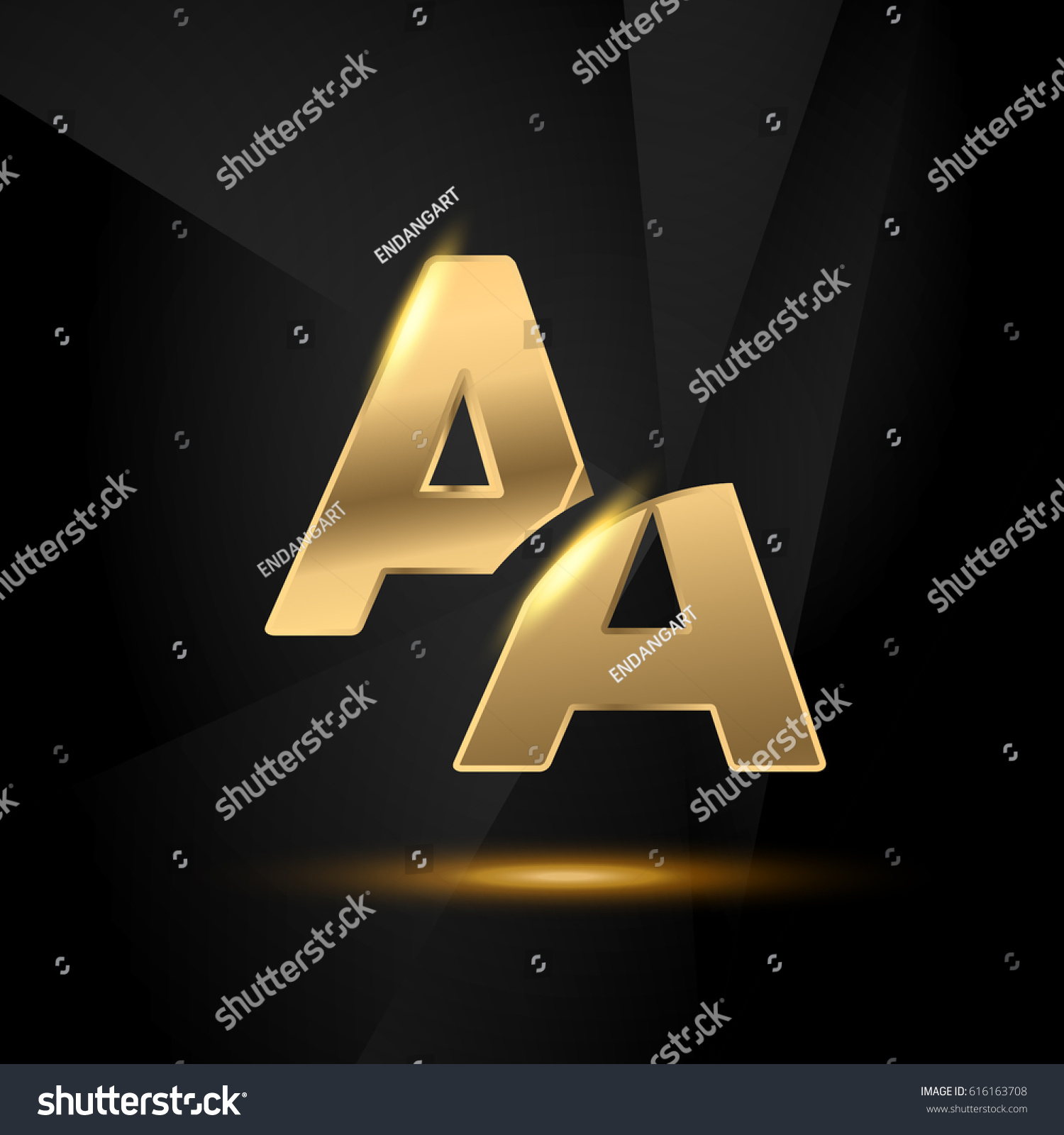 Aa Initial Letters Swoosh Shiny Elegant Stock Vector Royalty Free