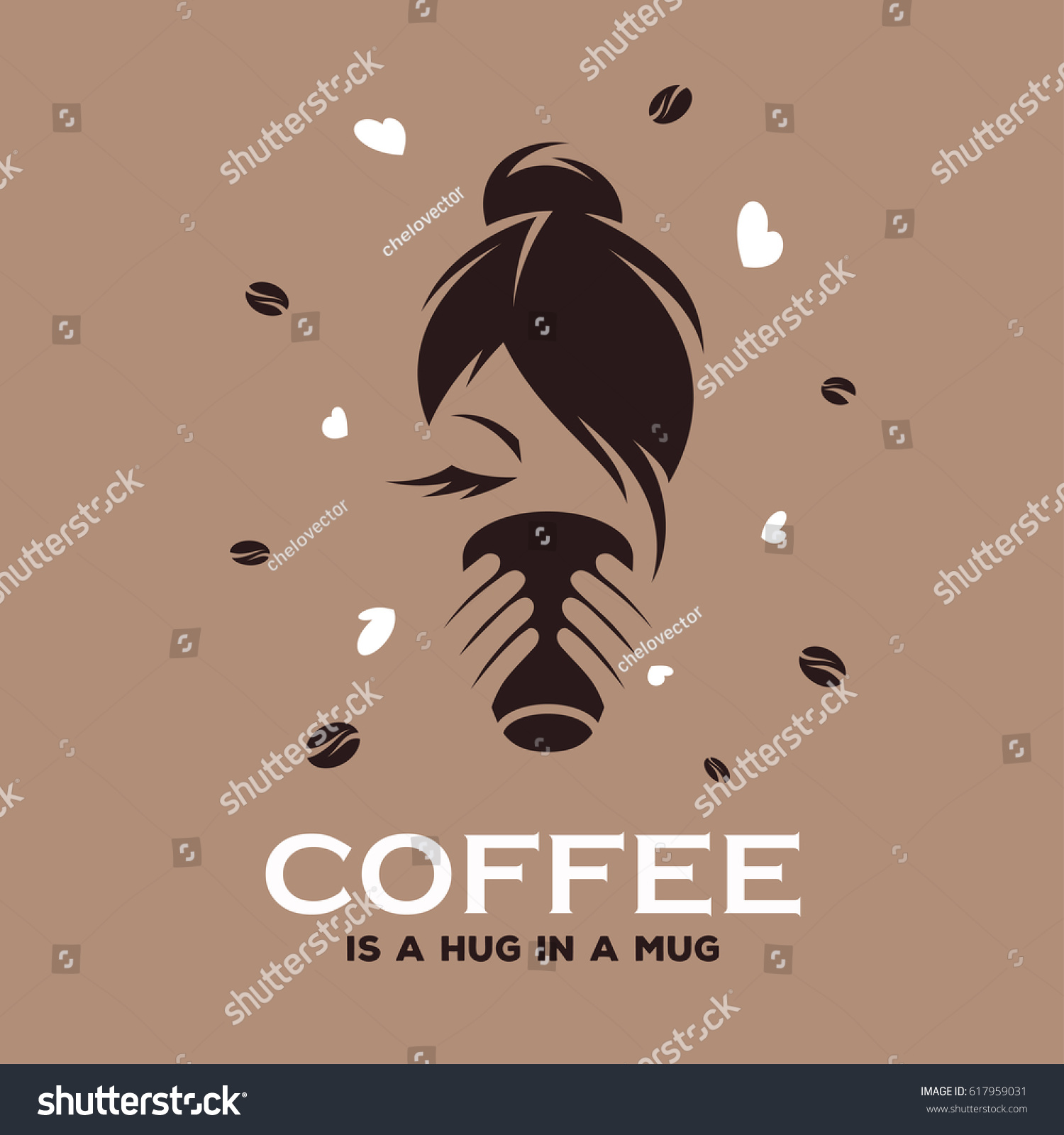 Coffee Hug Mug Poster Coffee Related Stock Vector Royalty Free