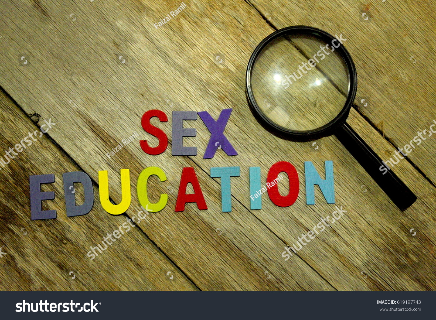 Word Sex Education Colorful Wooden Alphabet Stock Photo 619197743