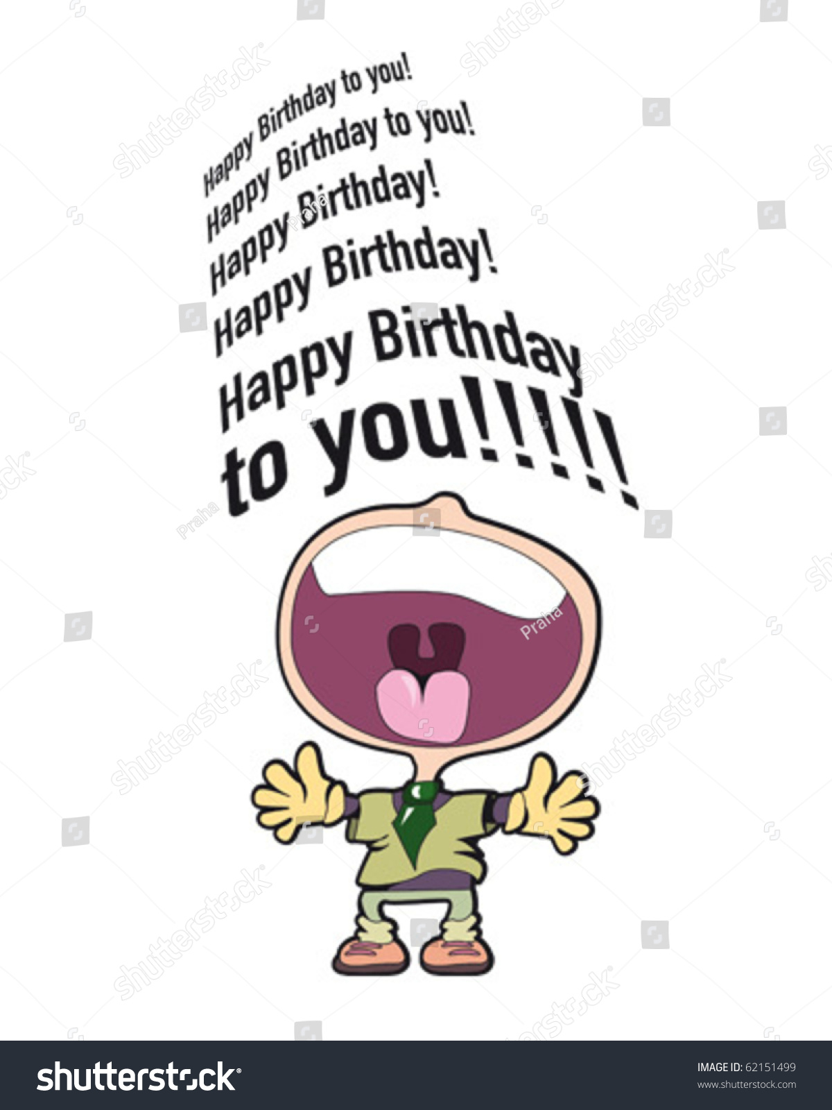 Happy Birthday Singer Card Stockvector Rechtenvrij 62151499