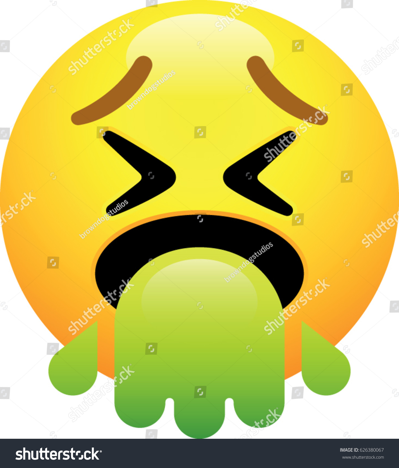 Face Vomiting Emoji Stock Vector Royalty Free 626380067 Shutterstock