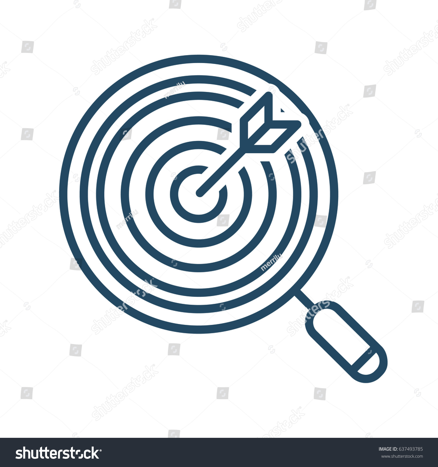 Target Inside Magnifying Glass Vector Icon Stock Vector Royalty Free