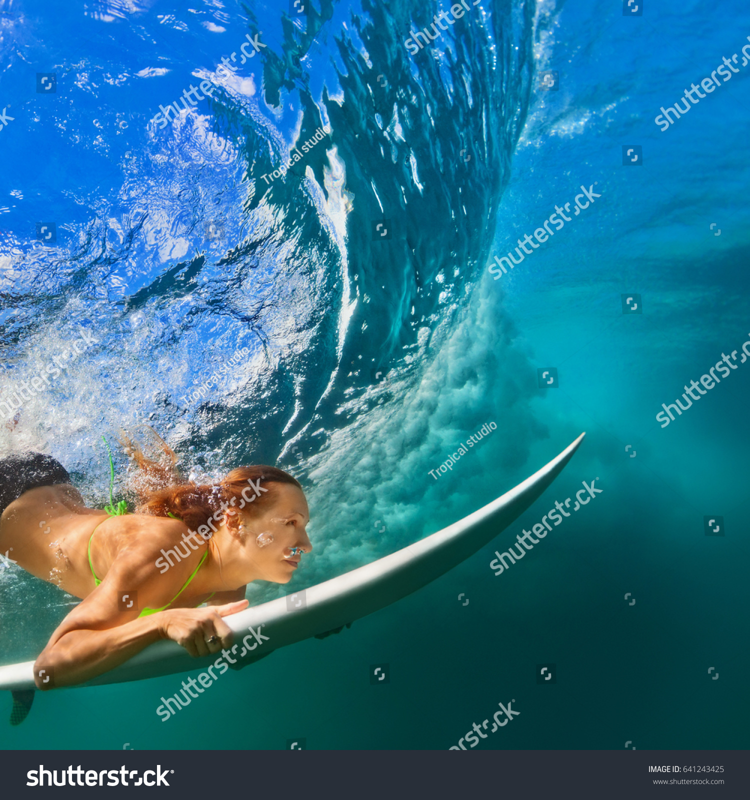 Active Girl Bikini Action Surfer Woman Stock Photo 641243425 Shutterstock