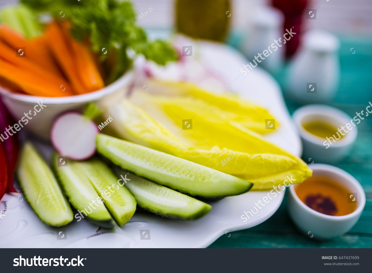 Picnic Garden Italian Food Pinzimonio Fresh Stock Photo 647437699