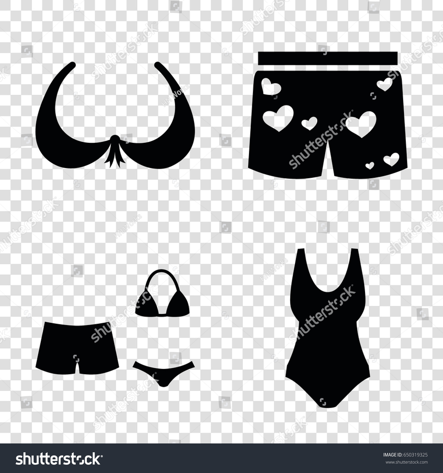 Bikini Icons Set Set 4 Bikini Stock Vector Royalty Free 650319325