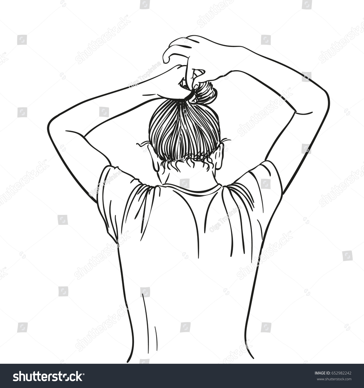 Hair Tied Back Images Stock Photos Vectors Shutterstock