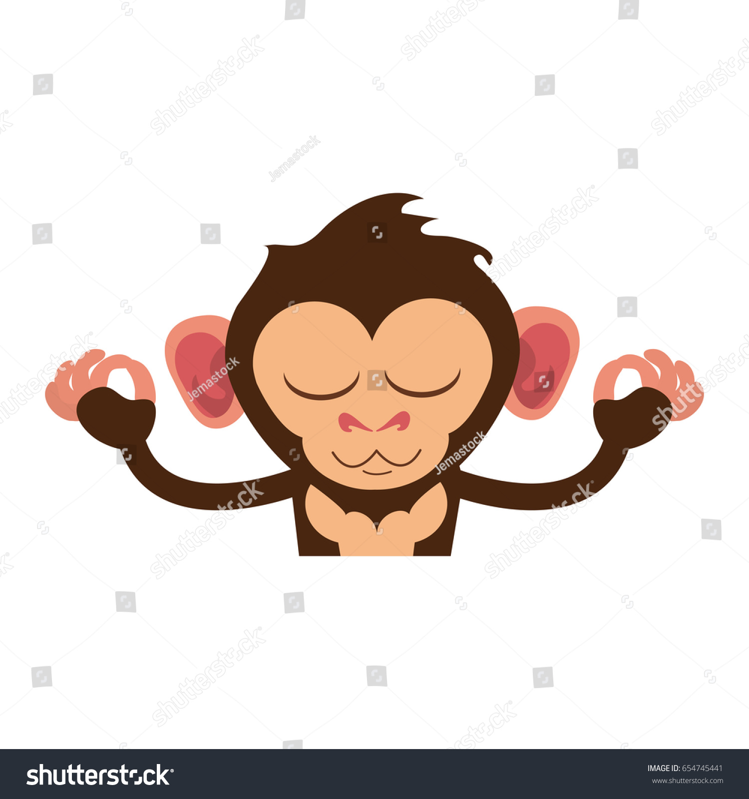 Cute Expressive Monkey Cartoon Icon Image Stock Vector Royalty Free