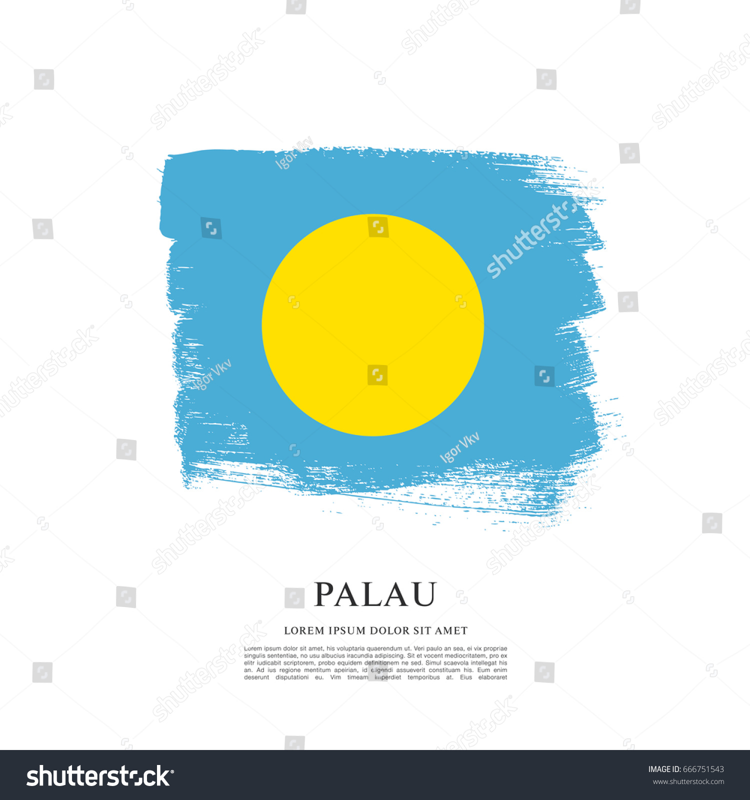 Flag Palau Brush Stroke Background Stock Vector Royalty Free