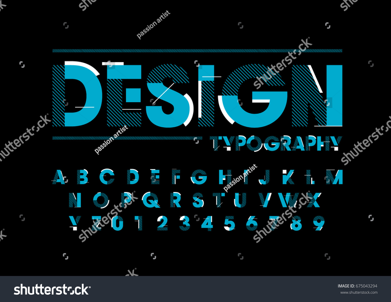 Vector Modern Abstract Font Alphabet Stock Vector Royalty Free