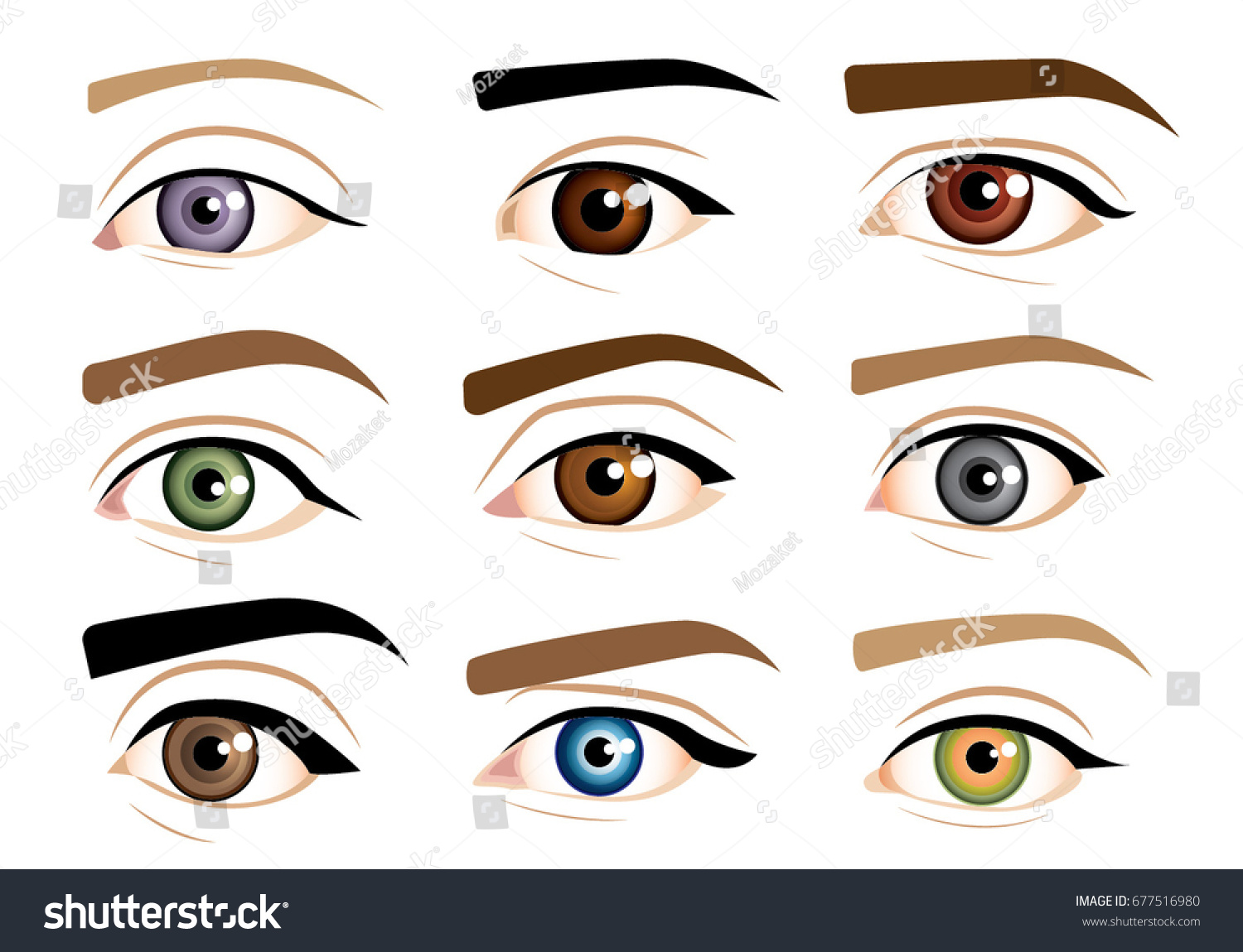 Human Eyes Stock Vector Royalty Free 677516980 Shutterstock