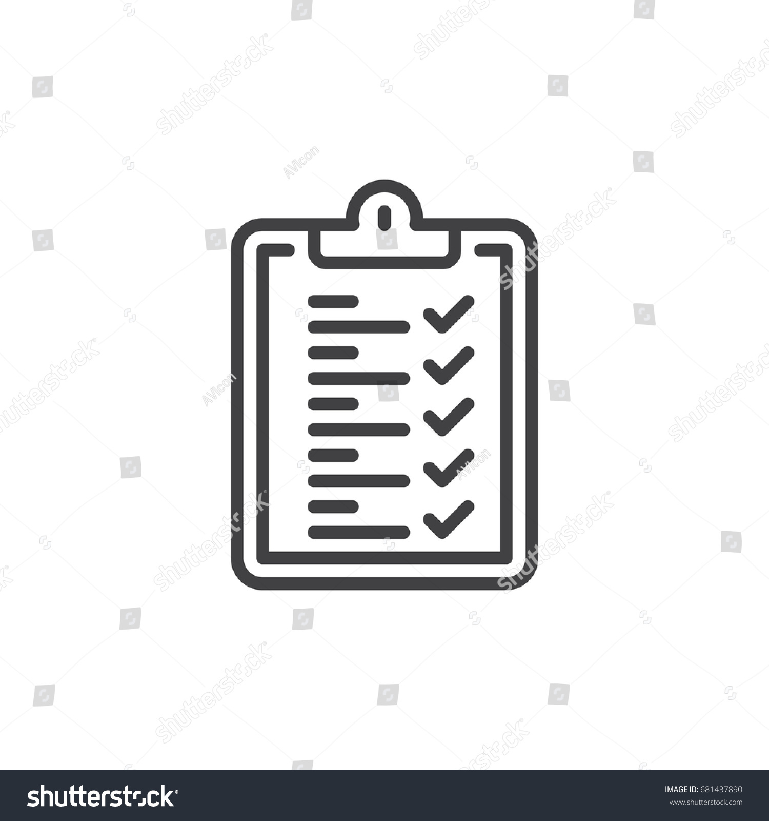 Clipboard Checklist Line Icon Outline Vector Stock Vector Royalty Free