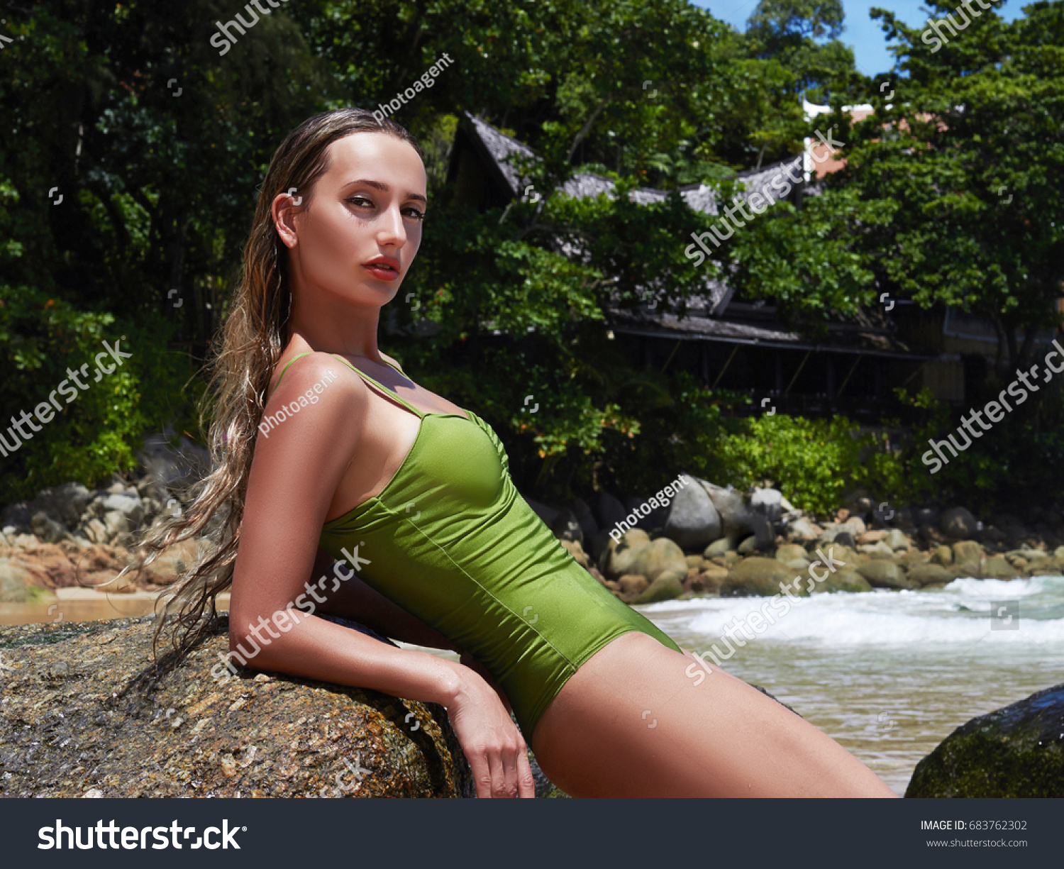 Beautiful Sexy Woman On Beachgirl Bikini Stock Photo Shutterstock