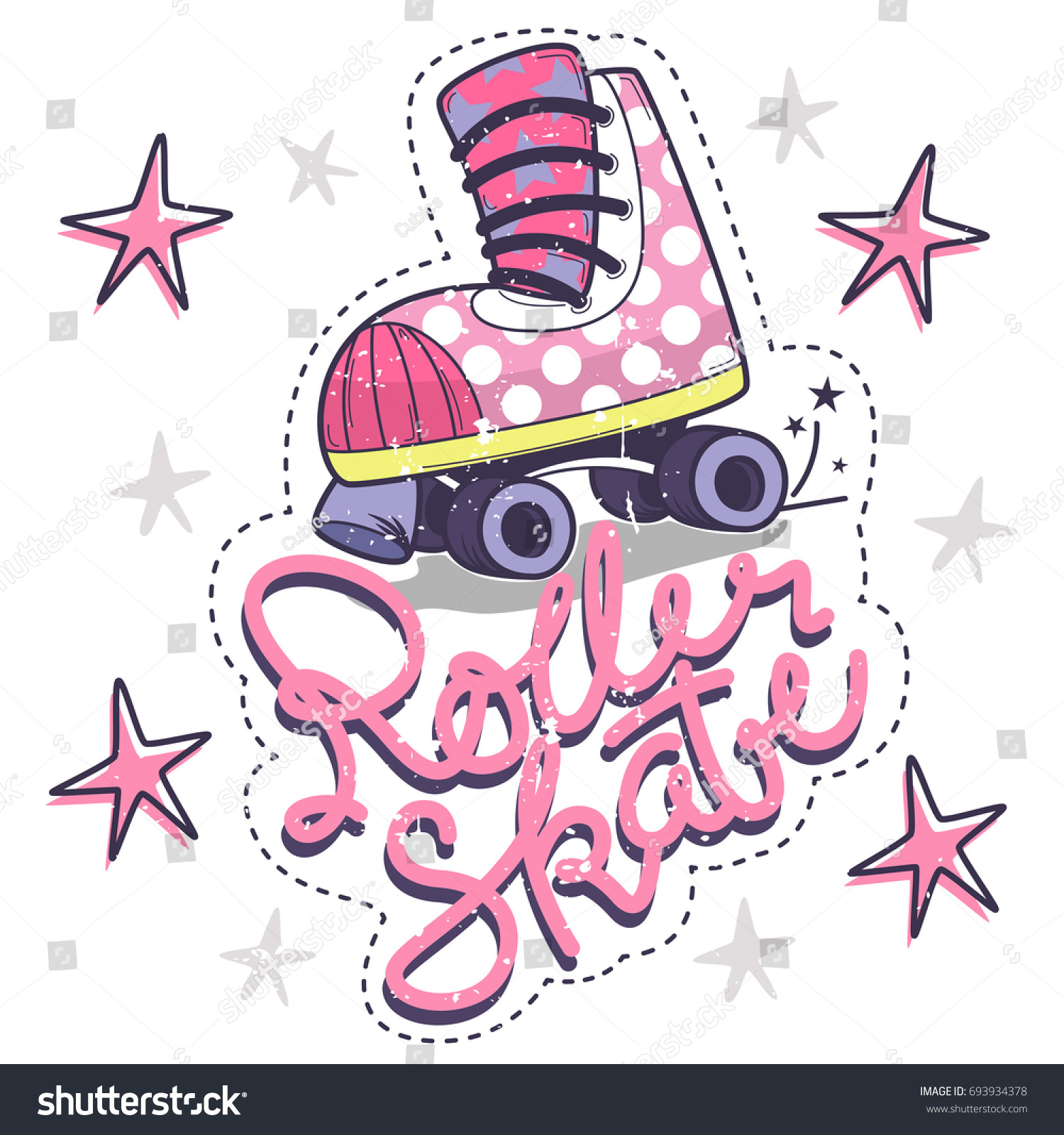 Illustration Vintage Roller Skates Isolated On Stock Vector Royalty