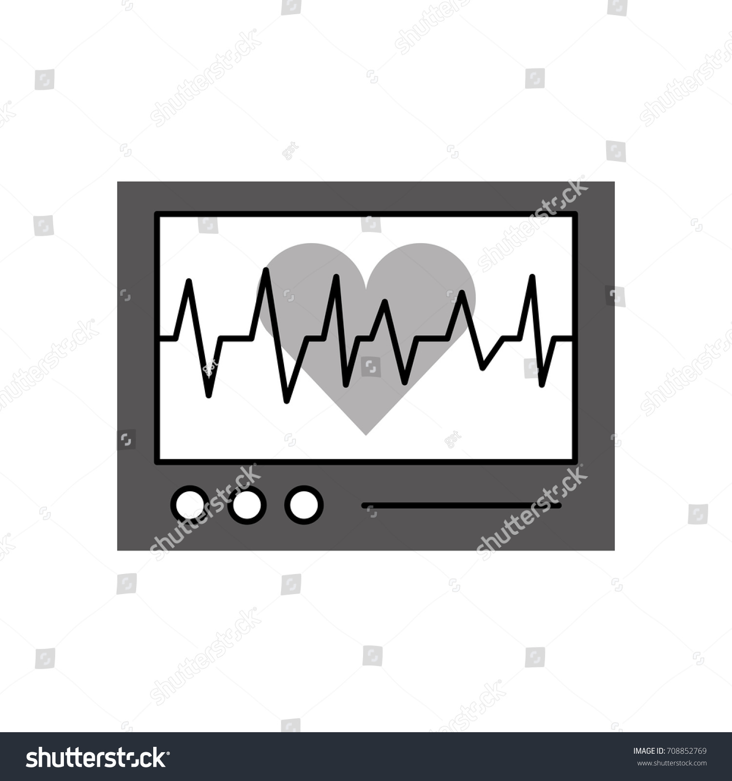 Ecg Machine Displaying Heartbeat Monitoring Stock Vector Royalty Free