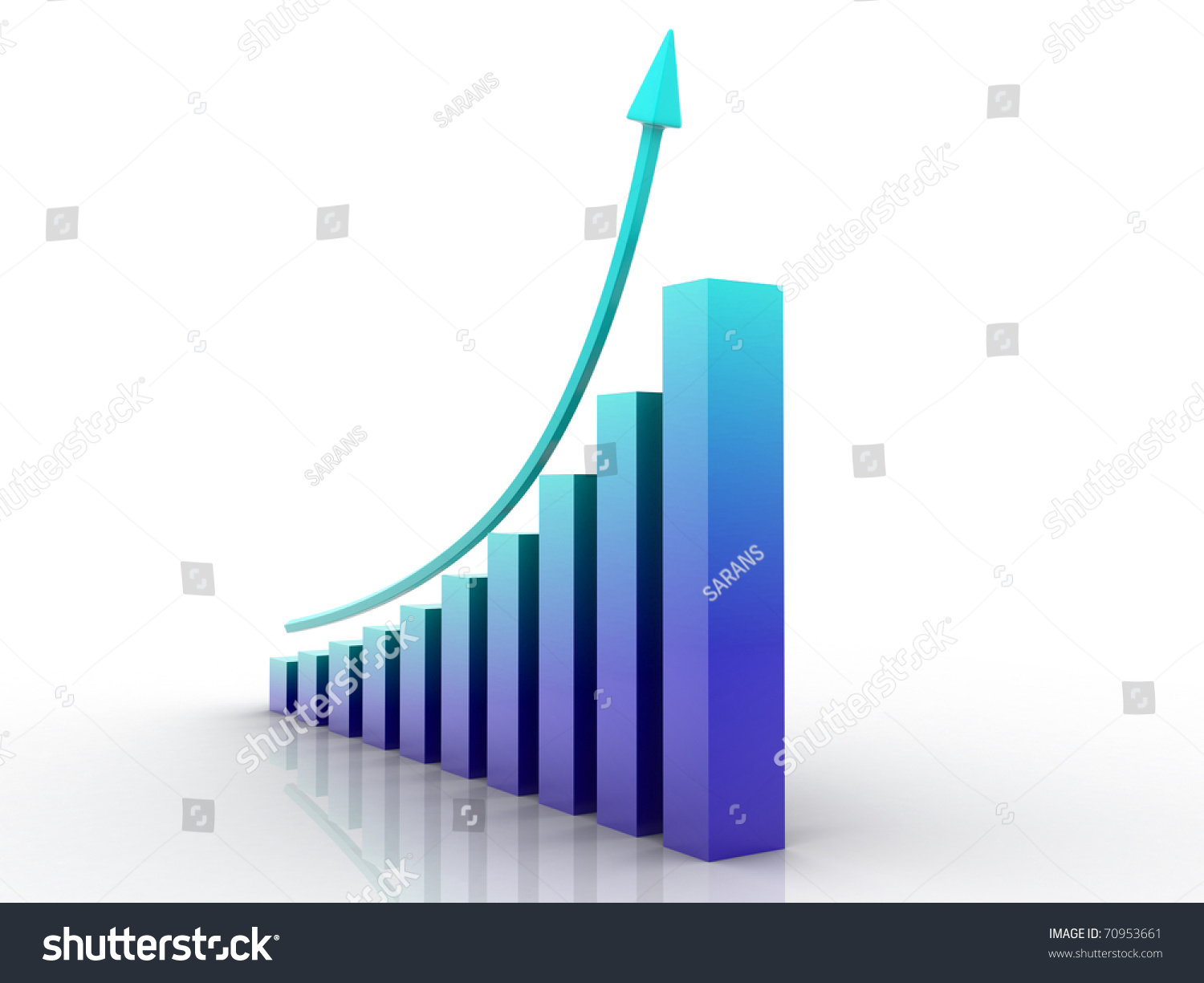 Business Graph Isolated On White Background Stock Illustration