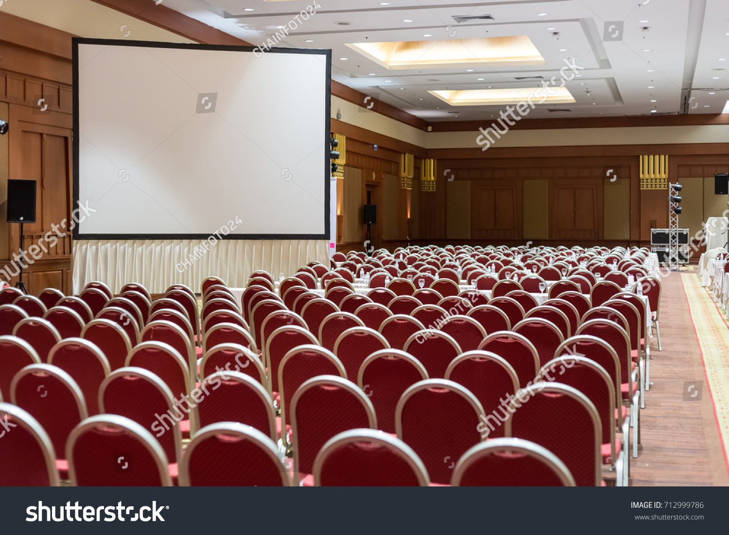 Empty Conference Hall Seminar Room Background Stock Photo