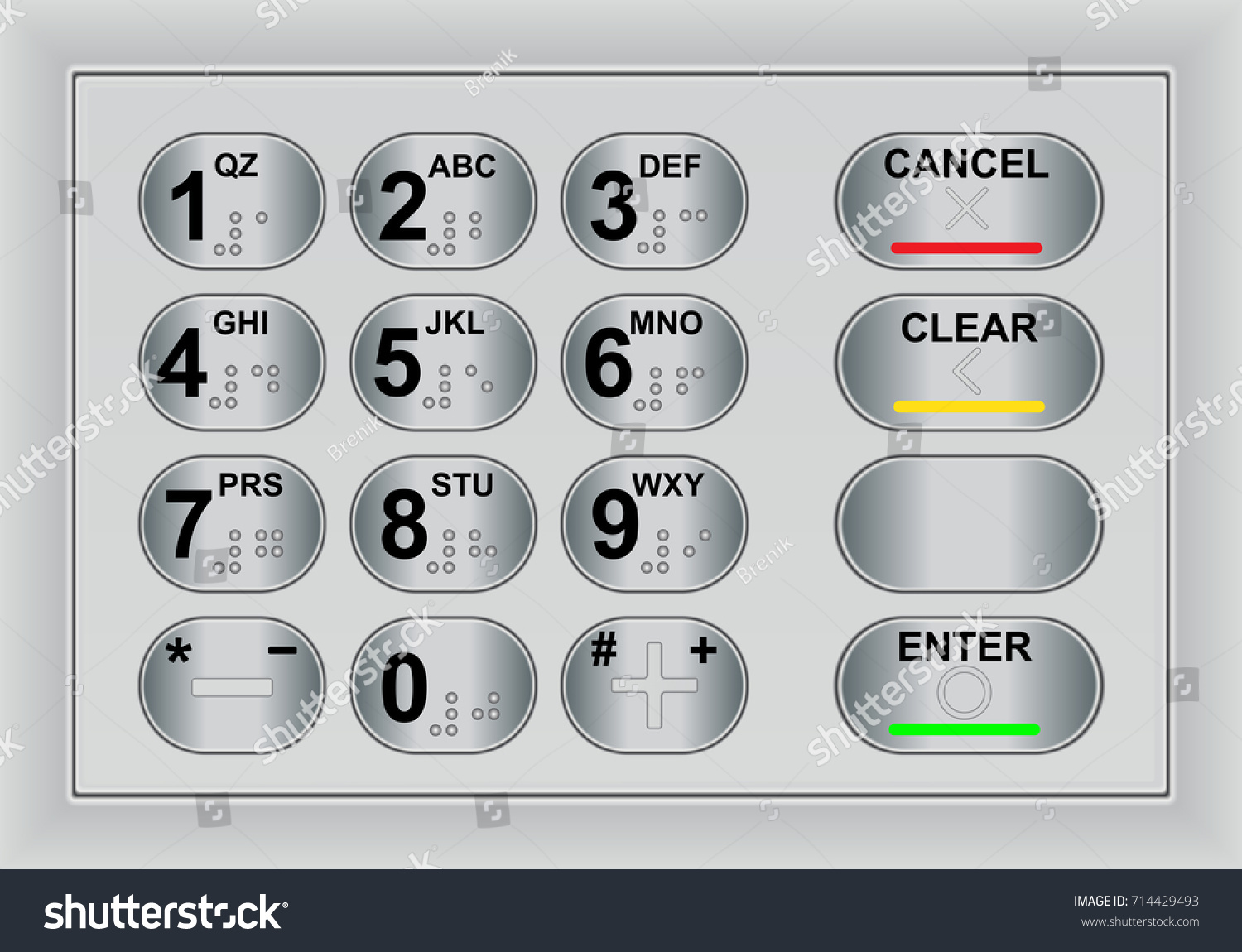 Atm Machine Keypad Buttons Numbers Braille Shutterstock