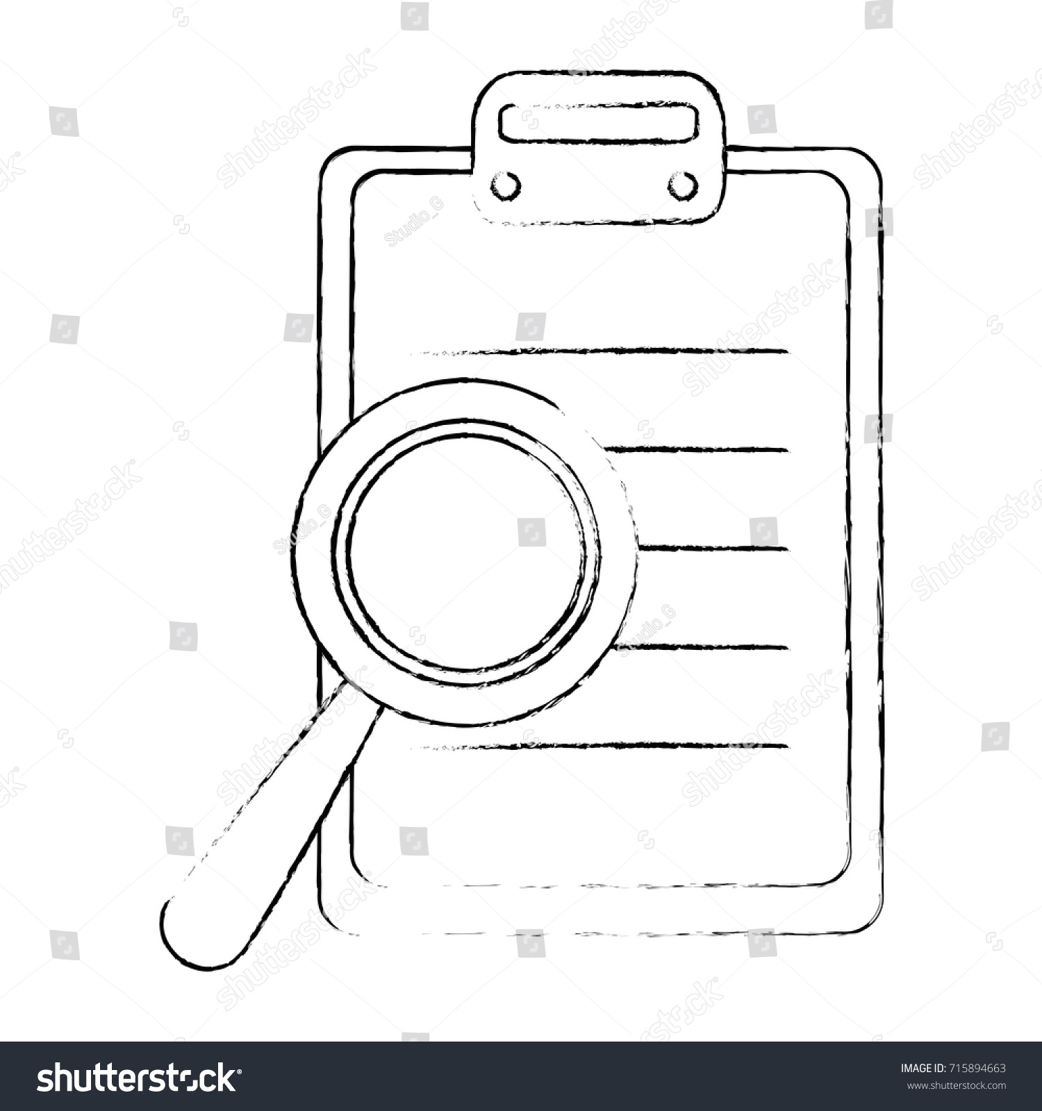 Checklist Clipboard Magnifying Glass Stock Vector Royalty Free