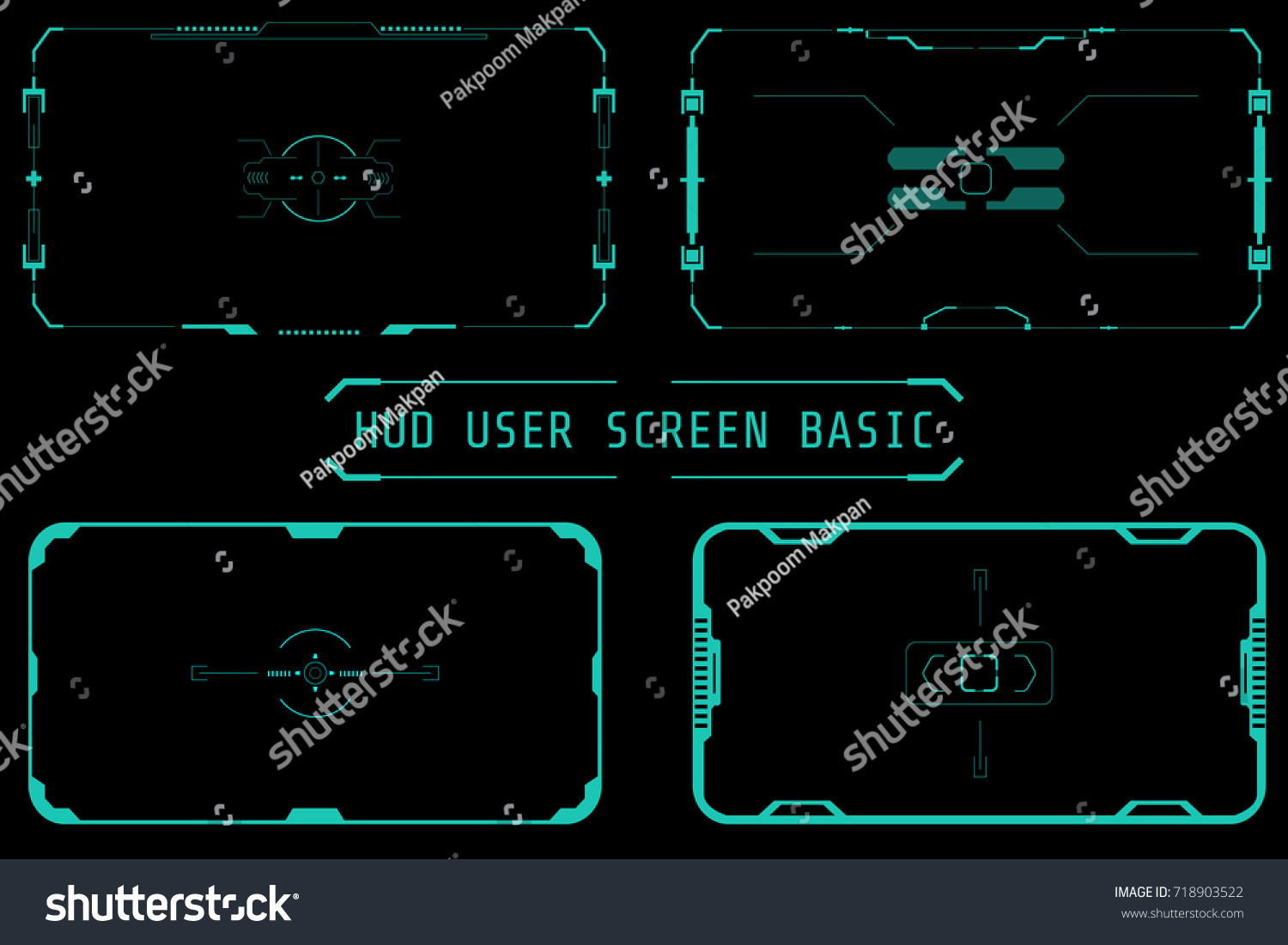 Hud Virtual Futuristic Elements User Screen Vector De Stock Libre De