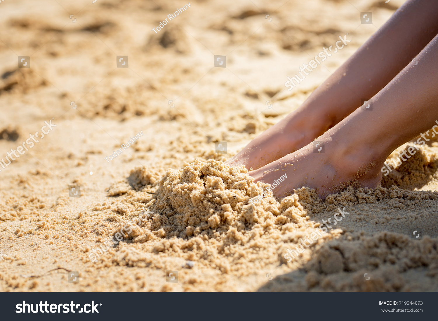 Picture Female Feet Buried Sand Beach Stock Photo Shutterstock