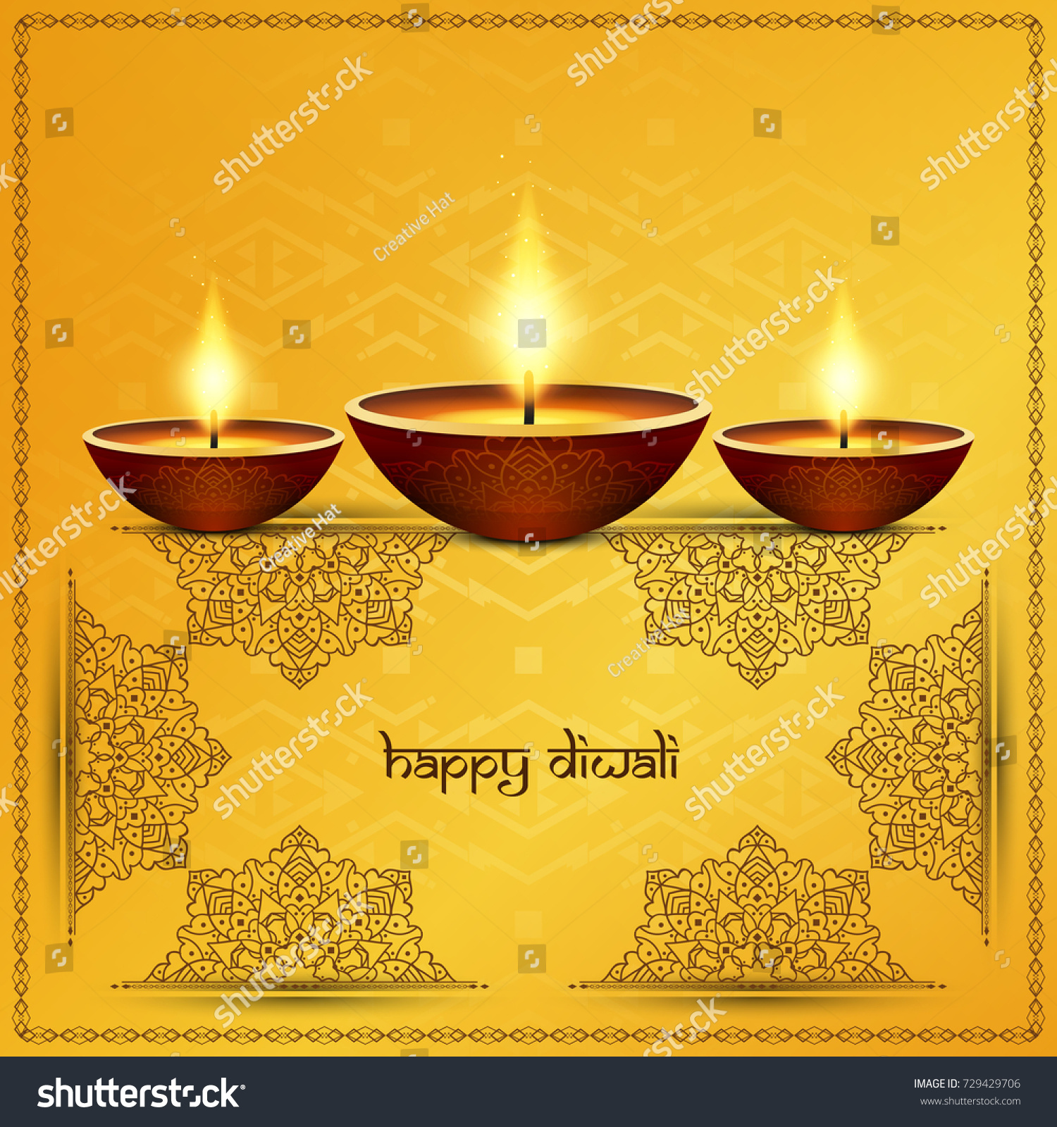 Abstract Decorative Happy Diwali Background Stock Vector Royalty Free